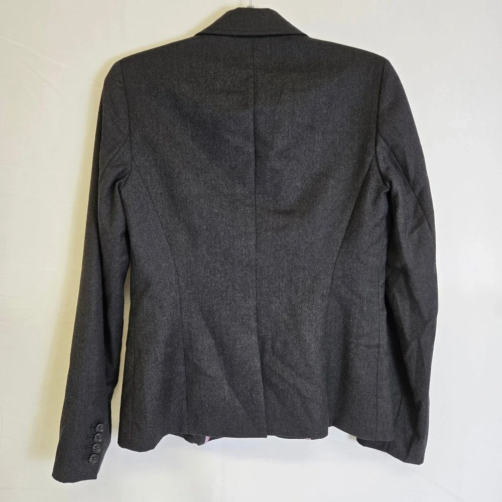 J. Crew Single Button‎ Wool Blazer, Gray, Size 6, 77824, 2006 y2k Dark Academia